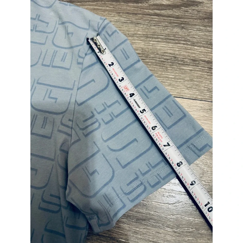 Guess Mens Active Nimbus T-Shirt XL Light Blue Logo Print Crew Neck Short Sleeve - Picture 8 of 12